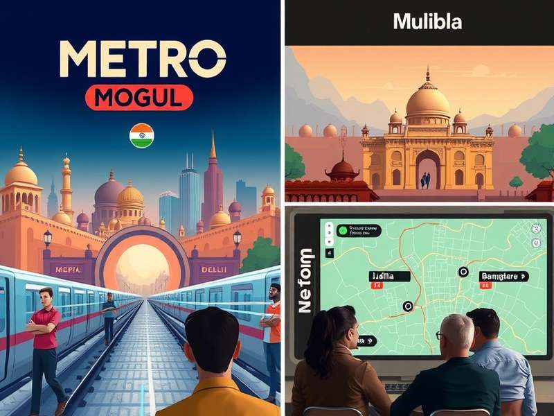 Metro Mogul Delhi map showing historic and modern areas